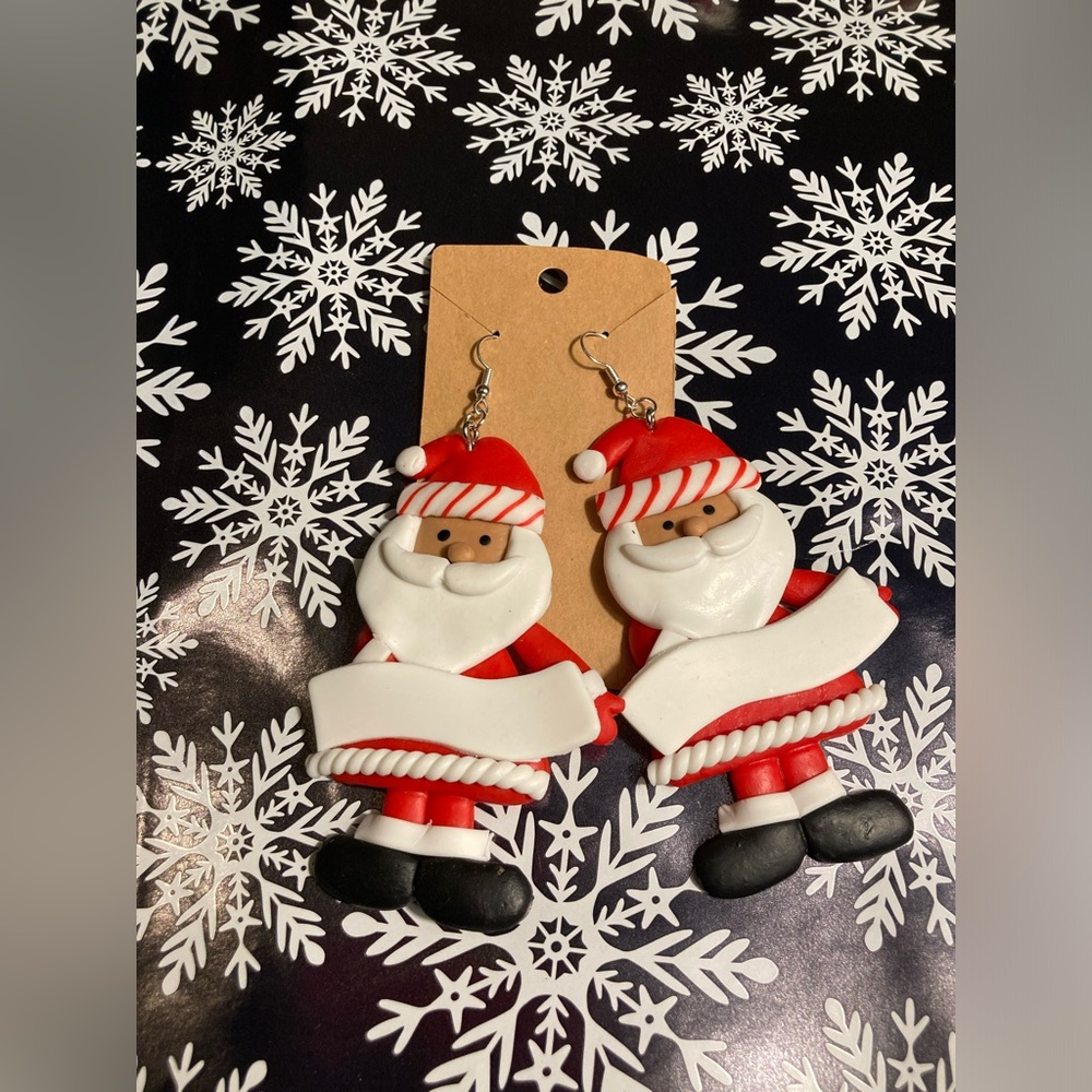 Santa Claus Handmade Christmas Holiday Earrings NEW